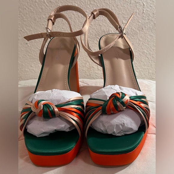 sun gurg Open Toe Sandals Ankle Strap Platform Chunky High Heels Bowknot shoes - Picture 4 of 13